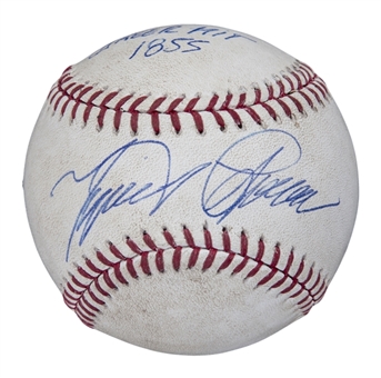 2013 Miguel Cabrera Game Used, Signed & Inscribed OML Selig Baseball Used on 5/11/13 for Career Hit #1855 (MLB Authenticated & JSA)